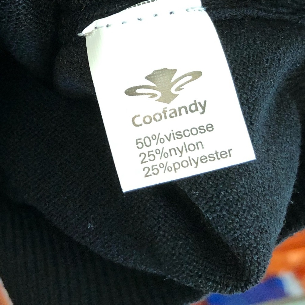 Coofandy Black Turtleneck Sweater with Red and White racer strips Small - Picture 5 of 5